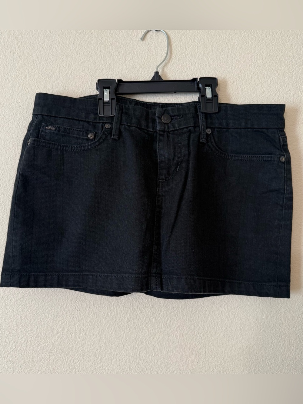 Joes jeans black denim mini skirt